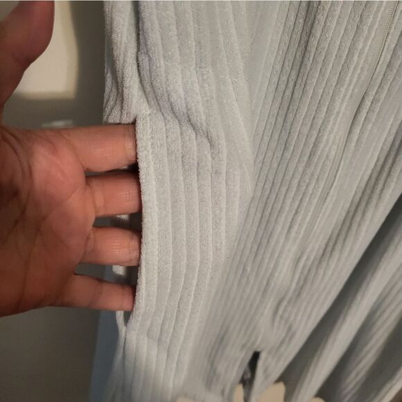 Collette By Miss Elaine Light Green Terry Cloth Front Zip Up Midi Robe,  S - Picture 8 of 11